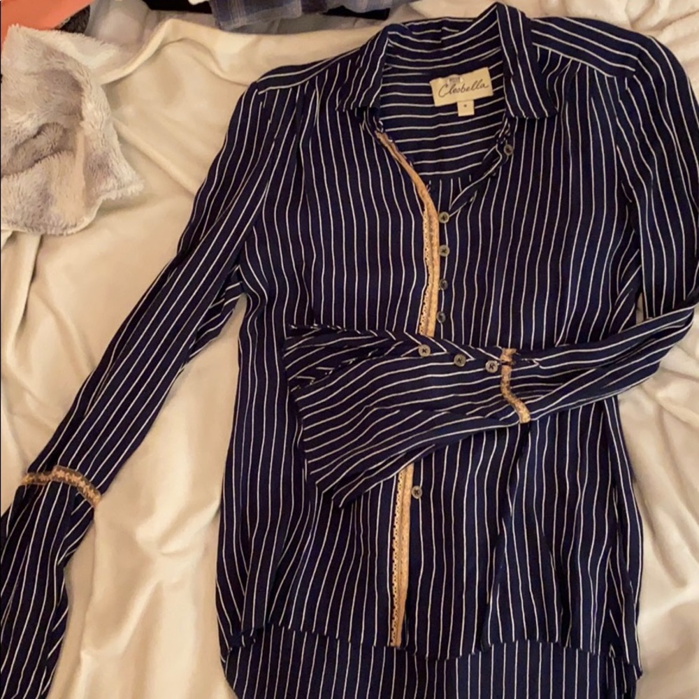 Striped button Down long sleeve shirt